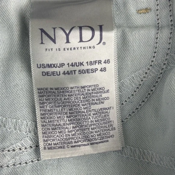 NYDJ Jeans Womens 14 Blue Marilyn Straight Lift Tuck Denim Stretch Medium Wash - Picture 8 of 14